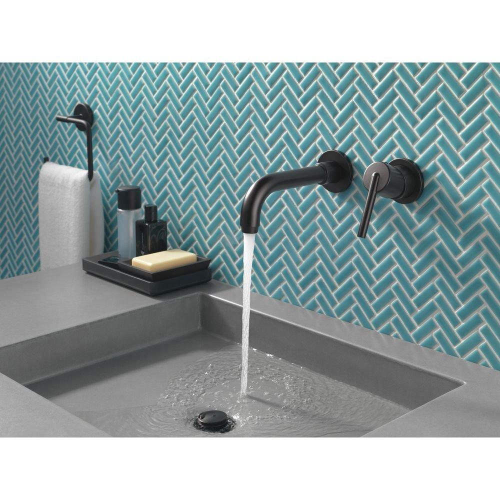 Delta Faucet Matte Black Rectangular Open Towel Ring 