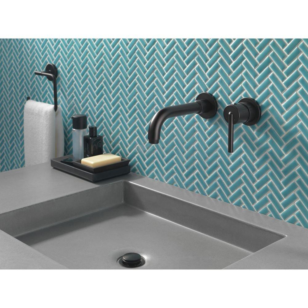 Delta Faucet Matte Black Rectangular Open Towel Ring 