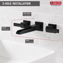Delta Faucet Matte Black Two Handle Widespread Bathroom Sink Faucet 
