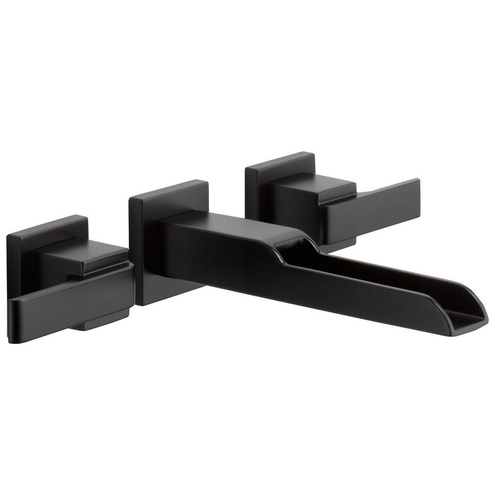 Delta Faucet Matte Black Two Handle Widespread Bathroom Sink Faucet 