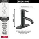 Delta Faucet Matte Black Single Handle Monoblock Bathroom Sink Faucet 