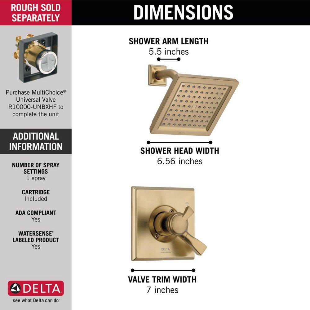 Delta Faucet Brilliance&reg; Champagne Bronze Single Handle Single Function Shower Faucet (Trim Only) 