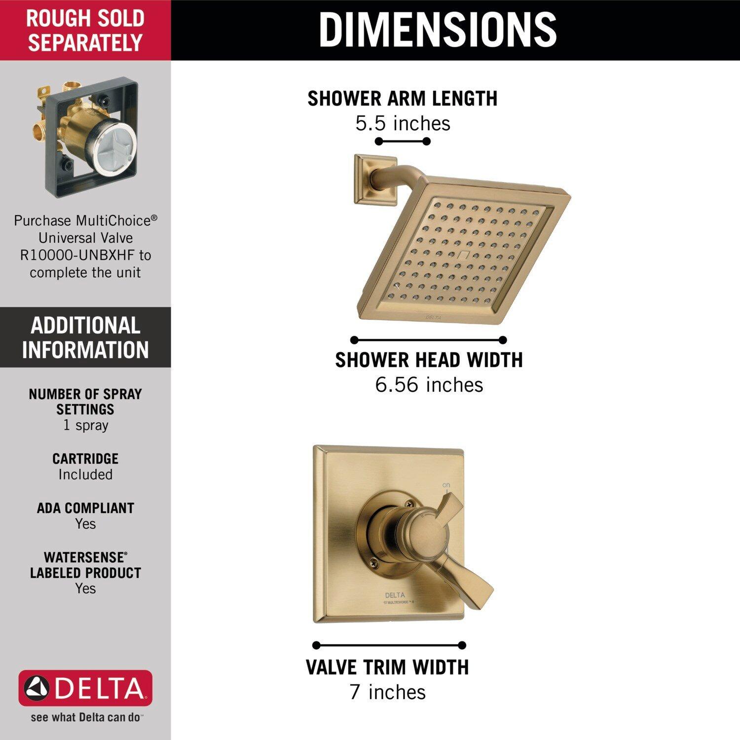 Delta Faucet Brilliance Champagne Bronze Single Handle Single Function Shower Faucet (Trim Only) 