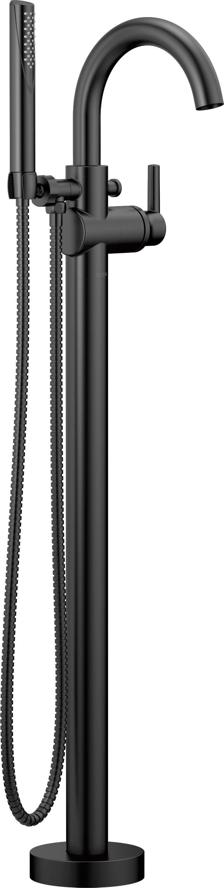 Delta Faucet Matte Black Single Handle Floor Mount Filler with Handshower (Trim Only) 