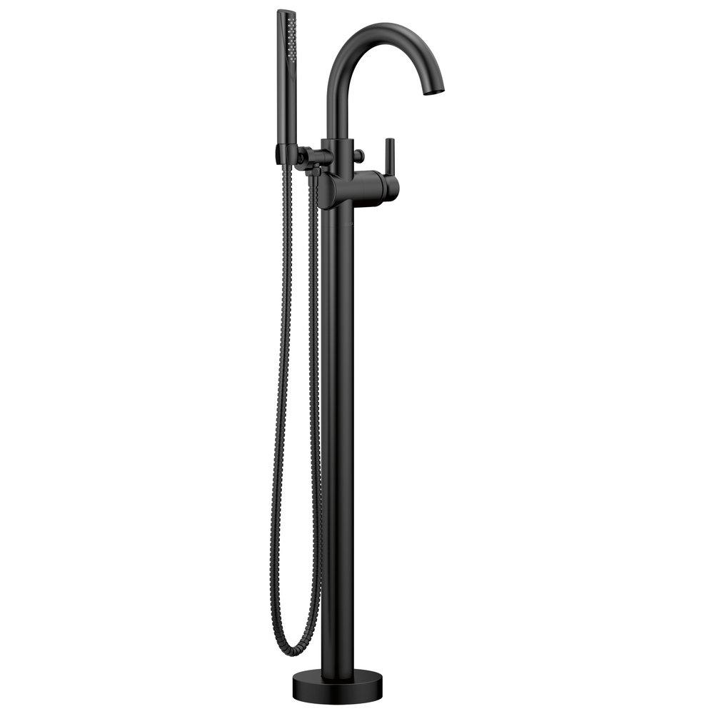 Delta Faucet Matte Black Single Handle Lever Floor Mount Filler 