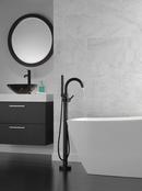 Delta Faucet Matte Black Single Handle Floor Mount Filler with Handshower (Trim Only) 