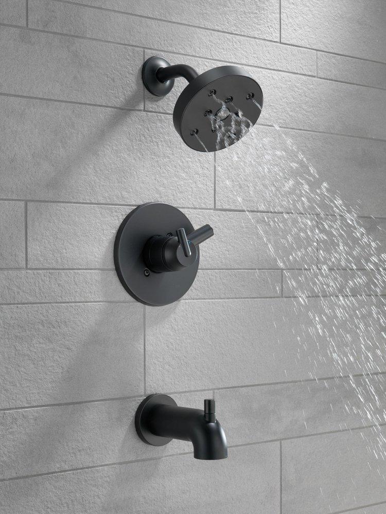 Delta Faucet Matte Black Two Handle Single Function Bathtub & Shower Faucet (Trim Only) 