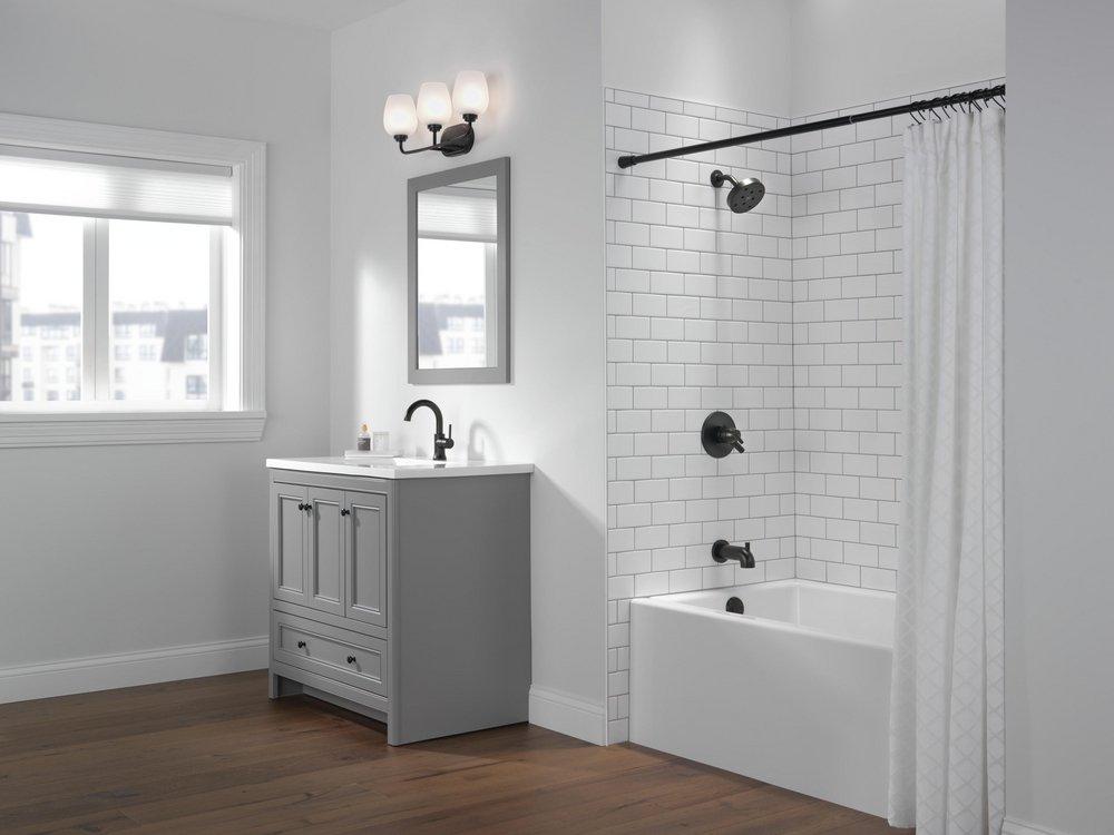 Delta Faucet Matte Black Two Handle Single Function Bathtub & Shower Faucet (Trim Only) 