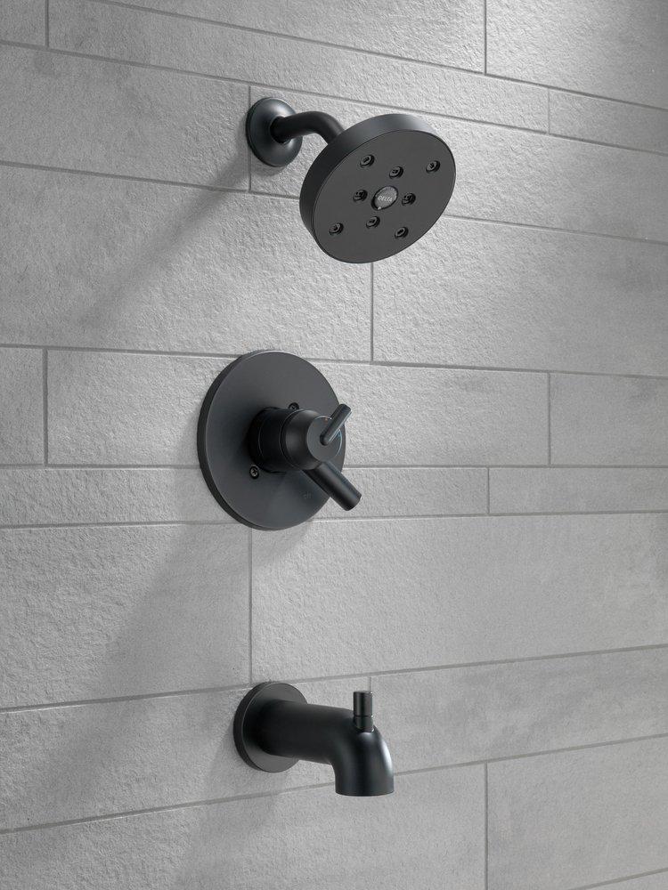 Delta Faucet Matte Black Two Handle Single Function Bathtub & Shower Faucet (Trim Only) 