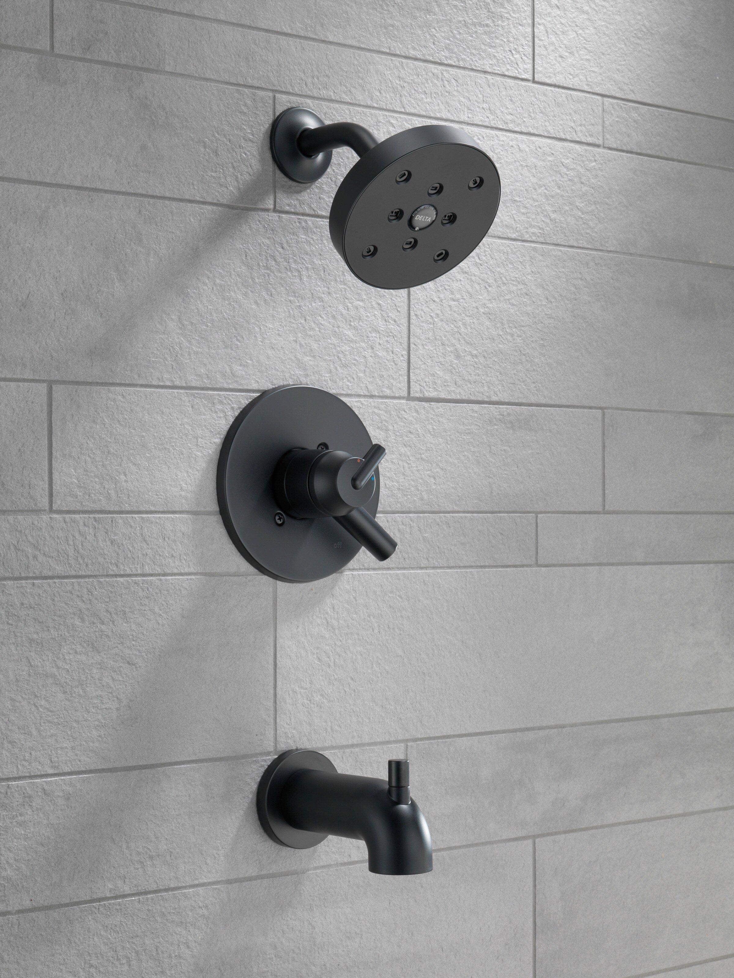 Delta Faucet Matte Black Two Handle Single Function Bathtub & Shower Faucet (Trim Only) 