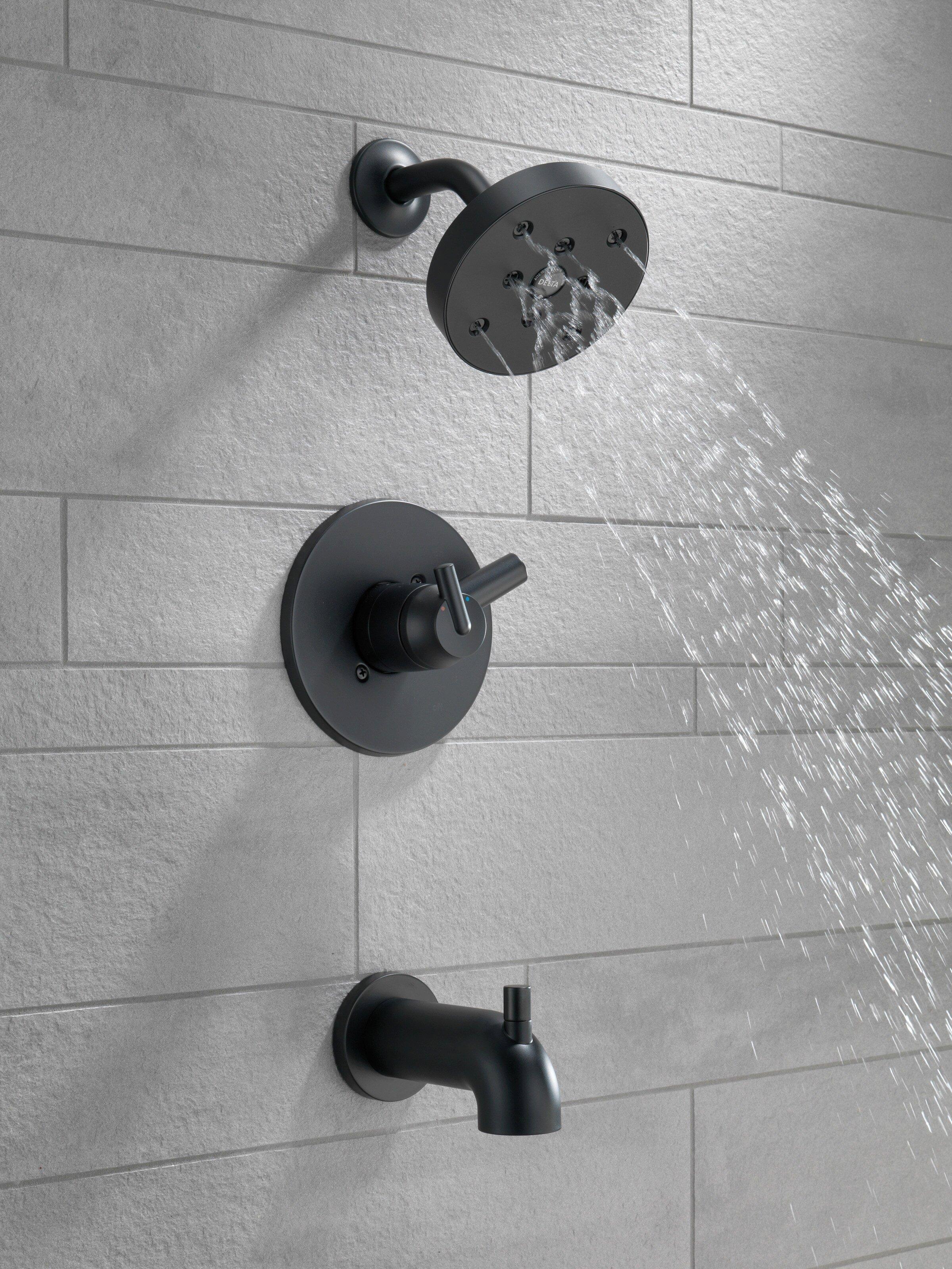 Delta Faucet Matte Black Two Handle Single Function Bathtub & Shower Faucet (Trim Only) 