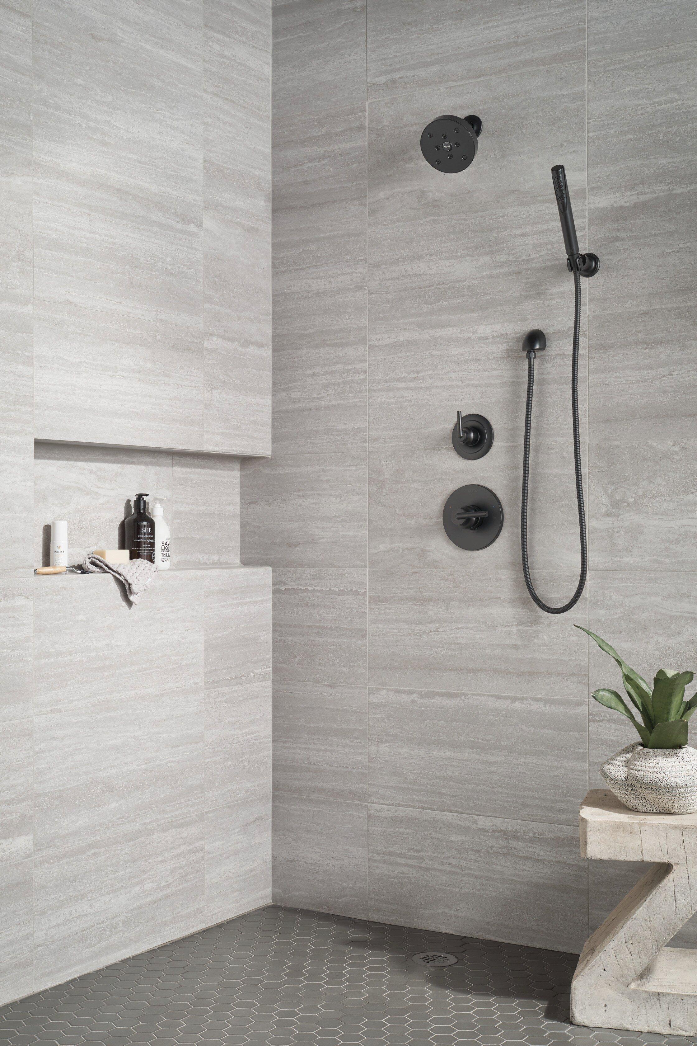 Delta Faucet Matte Black Single Handle Single Function Shower Faucet (Trim Only) 