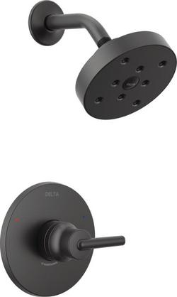 One Handle Single Function Shower Faucet in Matte Black (Trim Only)