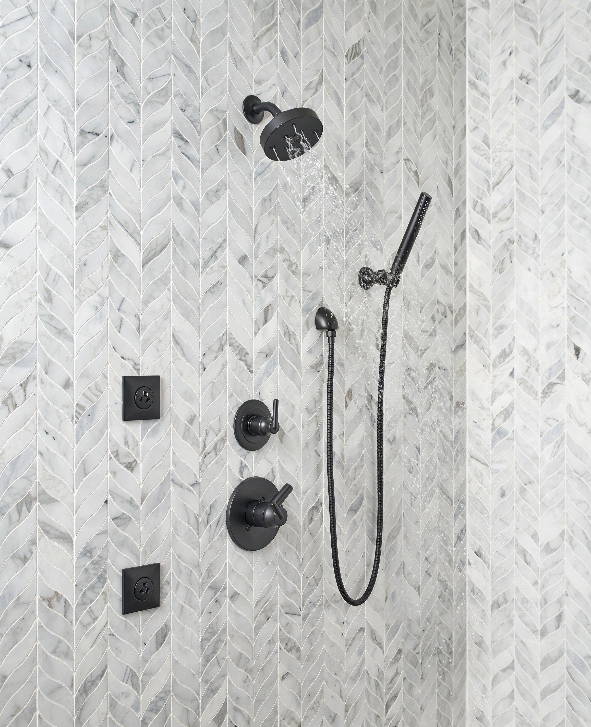 Delta Faucet Matte Black Single Handle Single Function Shower Faucet (Trim Only) 