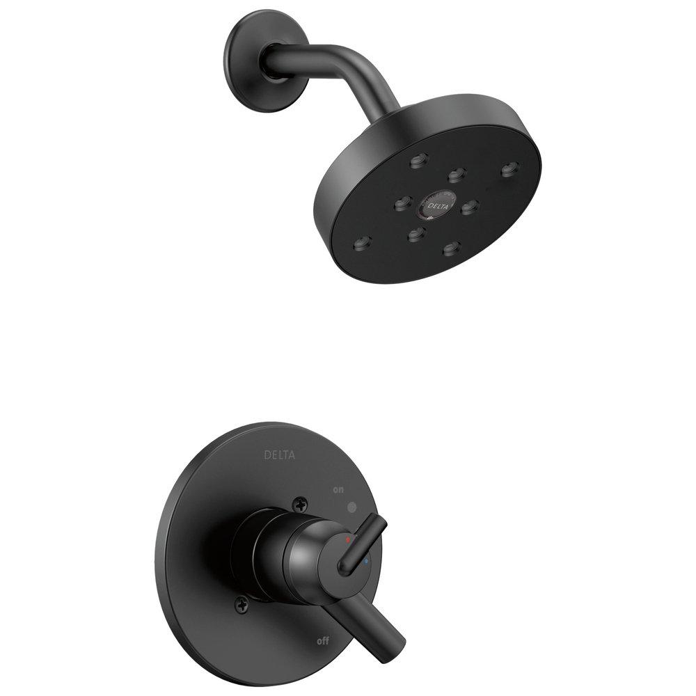Delta Faucet Matte Black Single Handle Single Function Shower Faucet (Trim Only) 