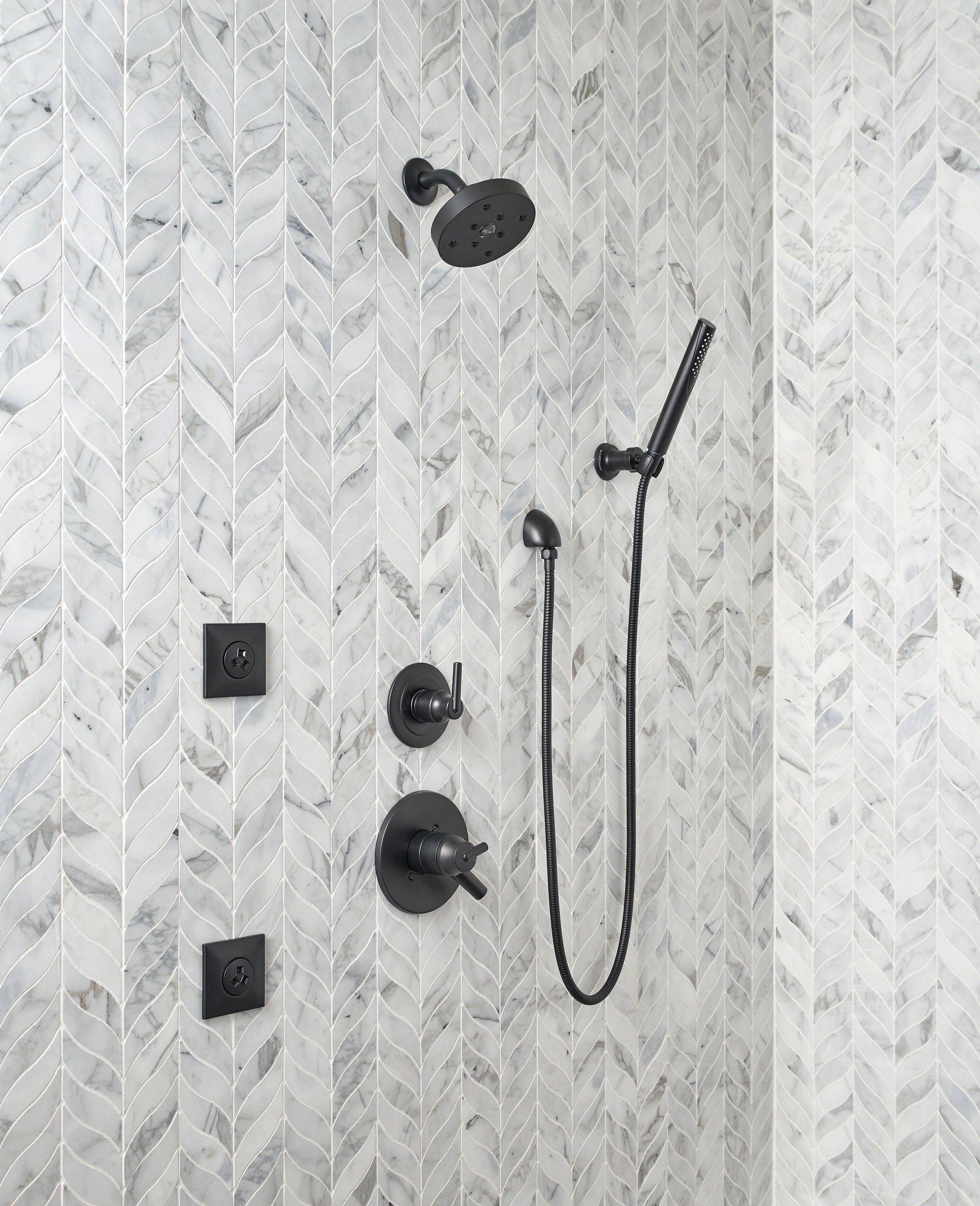 Delta Faucet Matte Black Single Handle Single Function Shower Faucet (Trim Only) 