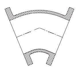Tyler Union Flanged 125# Ductile Iron C110 Full Body 45 Degree Bend with Protecto P-401 Lined 