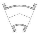 Tyler Union Flanged 125# Ductile Iron C110 Full Body 45 Degree Bend with Protecto P-401 Lined 