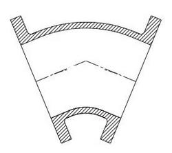 8 in. Flanged 125# Ductile Iron C110 Full Body 45 Degree Bend with Protecto P-401 Lined