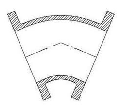 8 in. Flanged 125# Ductile Iron C110 Full Body 45 Degree Bend with Protecto P-401 Lined