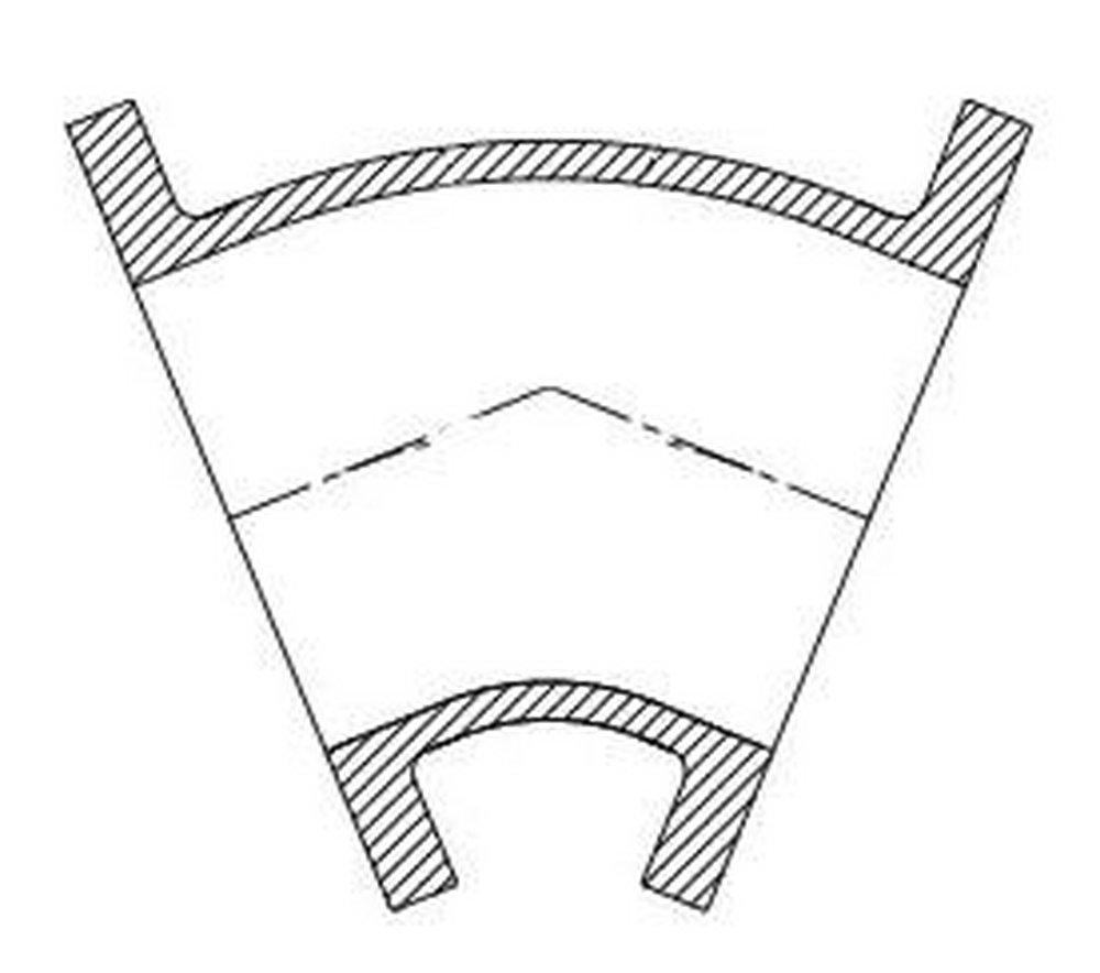 Flanged 125# Ductile Iron C110 Full Body 45 Degree Bend with Protecto P-401 Lined 