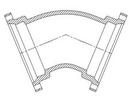 Mechanical Joint Ductile Iron C110 Full Body 45 Degree Bend with Protecto P-401 Lined 