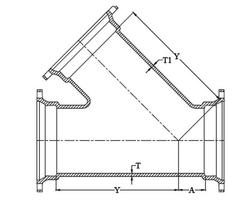 8 x 8 x 6 in. Mechanical Joint Reducing Ductile Iron C153 Short Body Wye with Protecto P-401 Lined