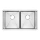 29 x 18 in. No Hole Stainless Steel Double Bowl Undermount Kitchen Sink - Drains Included