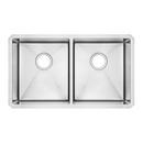 American Standard Stainless Steel 29 x 18 in. No Hole Double Bowl Undermount Kitchen Sink 