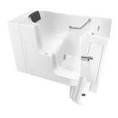52 x 30 in. Gelcoat Rectangle Walk-In and Built-In Bathtub with Right Drain in White with Polished Chrome