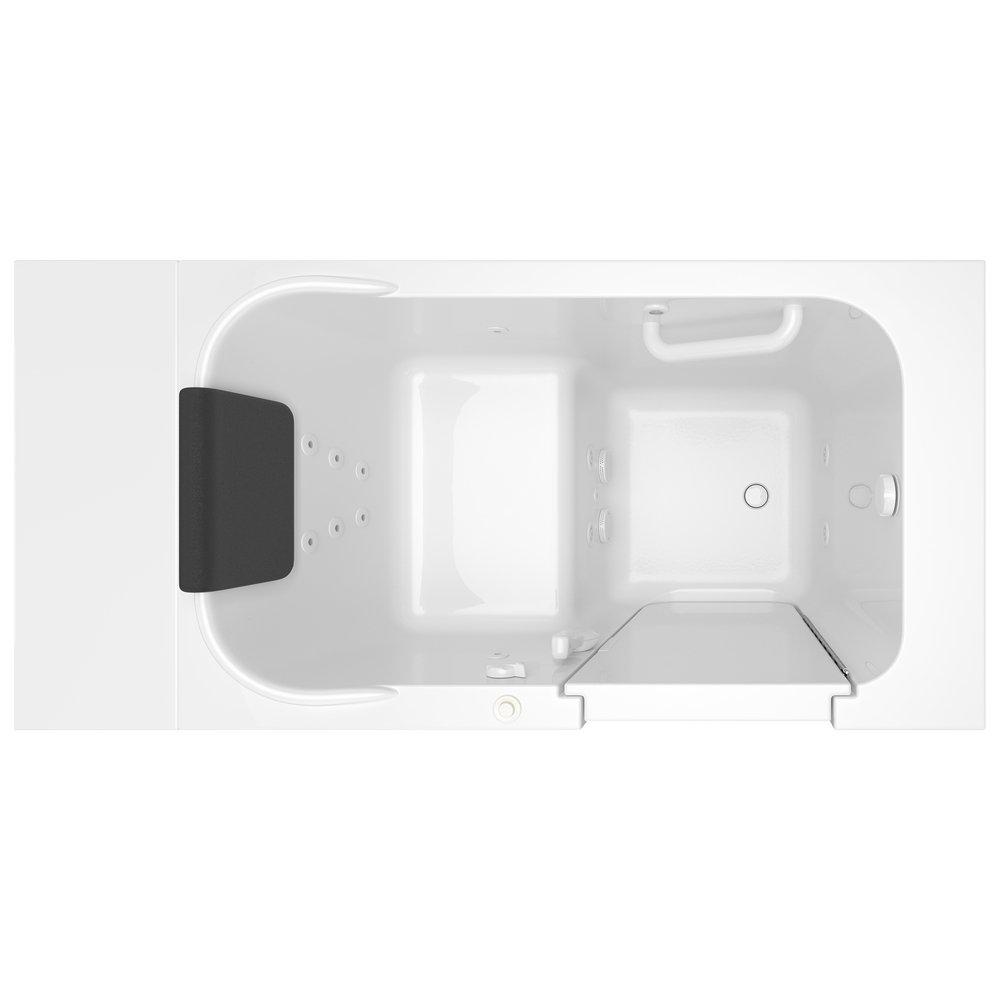 American Standard White 48 x 28-1/2 in. 13-Jet Acrylic, Fiberglass and Gelcoat Rectangle Built-In 3-Wall Alcove Bathtub with Right Drain 