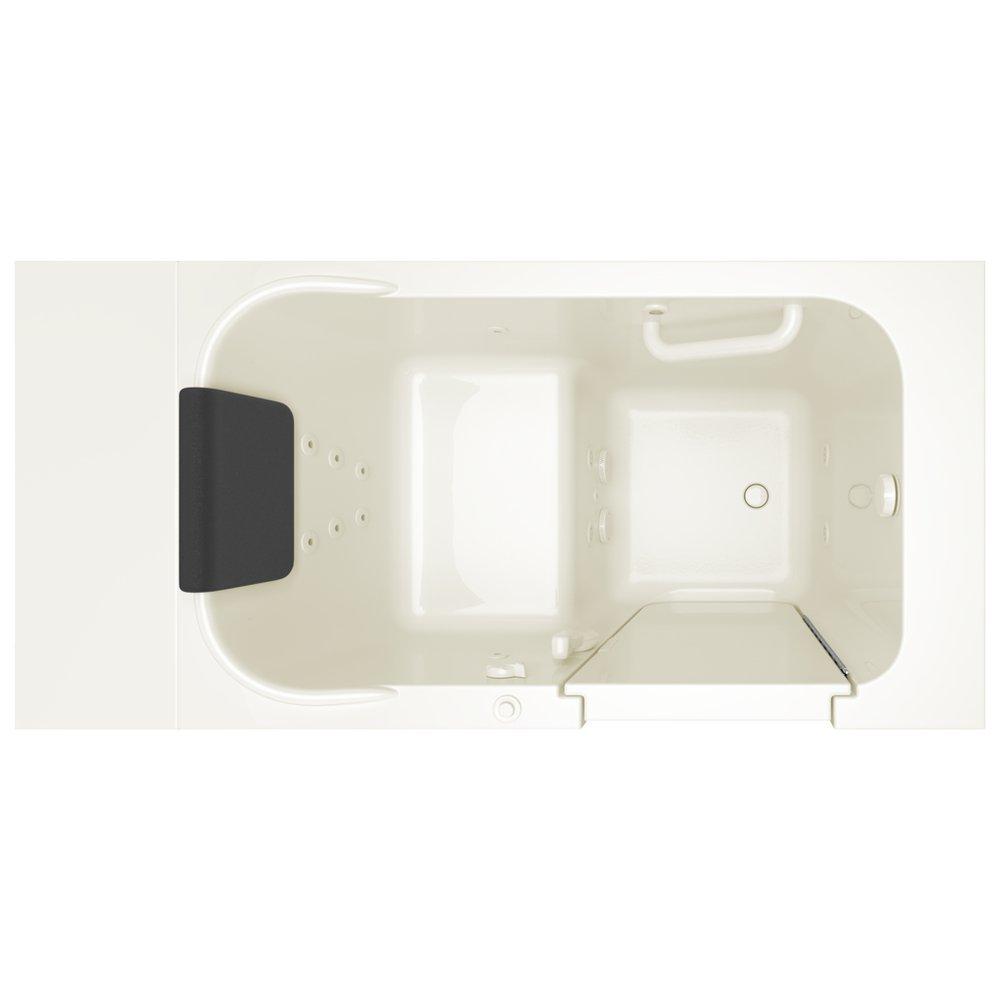 American Standard White 48 x 28-1/2 in. 13-Jet Acrylic, Fiberglass and Gelcoat Rectangle Built-In 3-Wall Alcove Bathtub with Right Drain 