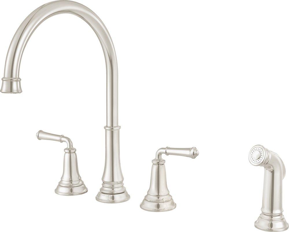 American Standard PVD Polished Nickel Two Handle Kitchen Faucet 