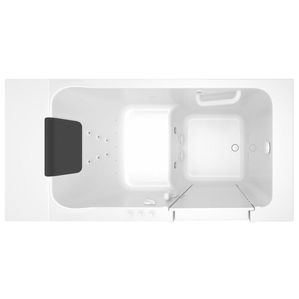 American Standard White 50-1/2 x 30 in. 39-Jet Acrylic Rectangle Built-In and 3-Wall Alcove Bathtub with Right Drain 
