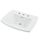 25 in. Rectangular Fireclay Pedestal Bathroom Sink in White