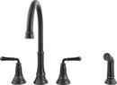 Two Handle Kitchen Faucet with Side Spray in Legacy Bronze