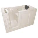 48 x 28 in. 39-Jet Acrylic, Fiberglass and Gelcoat Rectangle Built-In 3-Wall Alcove Bathtub with Left Drain in Linen