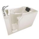 51-1/2 x 29-3/4 in. 39-Jet Gelcoat and Fiberglass Rectangle Built-In 3-Wall Alcove Bathtub with Left Drain in Linen