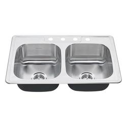 32-15/16 in. Drop-in Stainless Steel Double Bowl Kitchen Sink