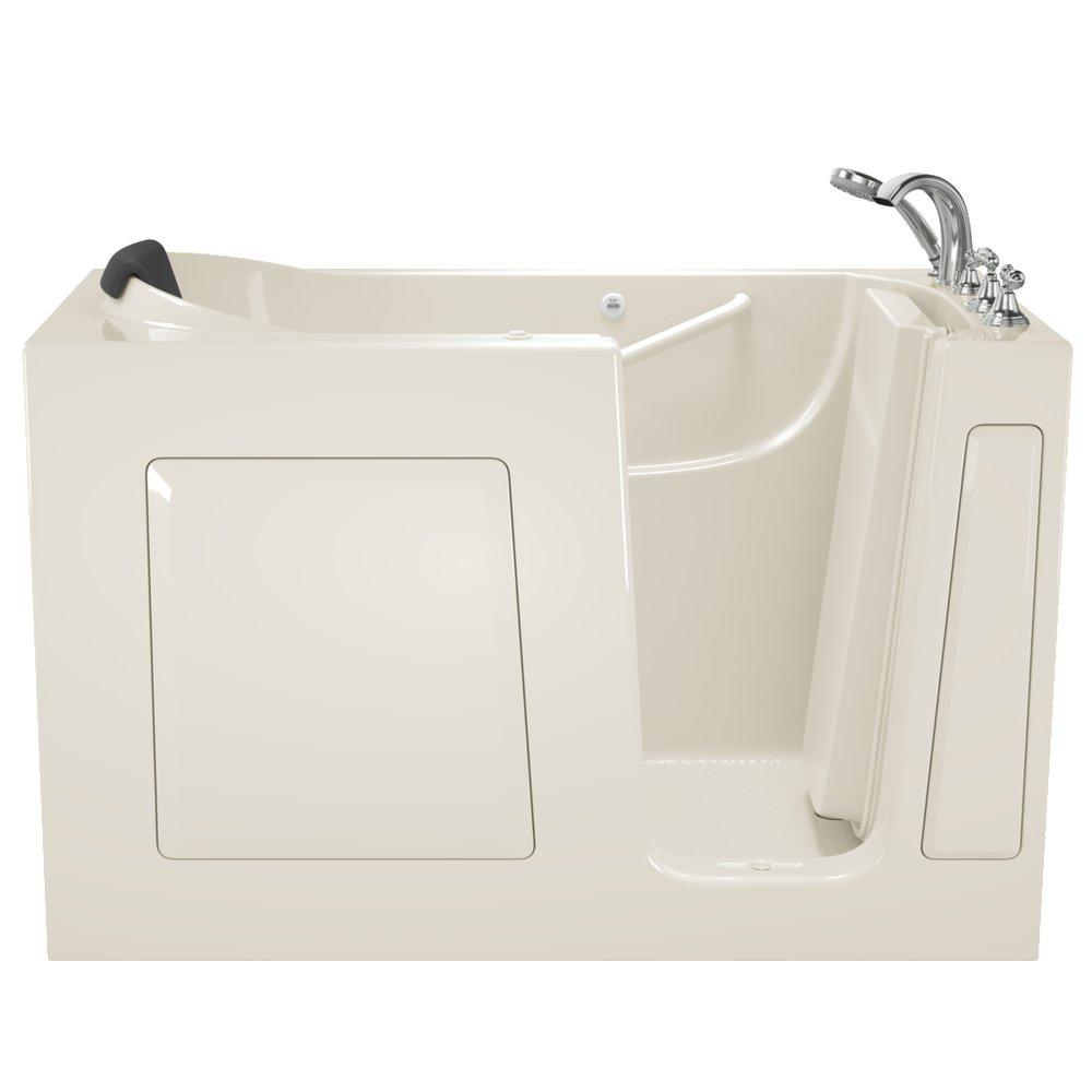 American Standard White 59-1/2 x 29-3/4 in. 13-Jet Gelcoat and Fiberglass Rectangle Built-In 3-Wall Alcove Bathtub with Right Drain 