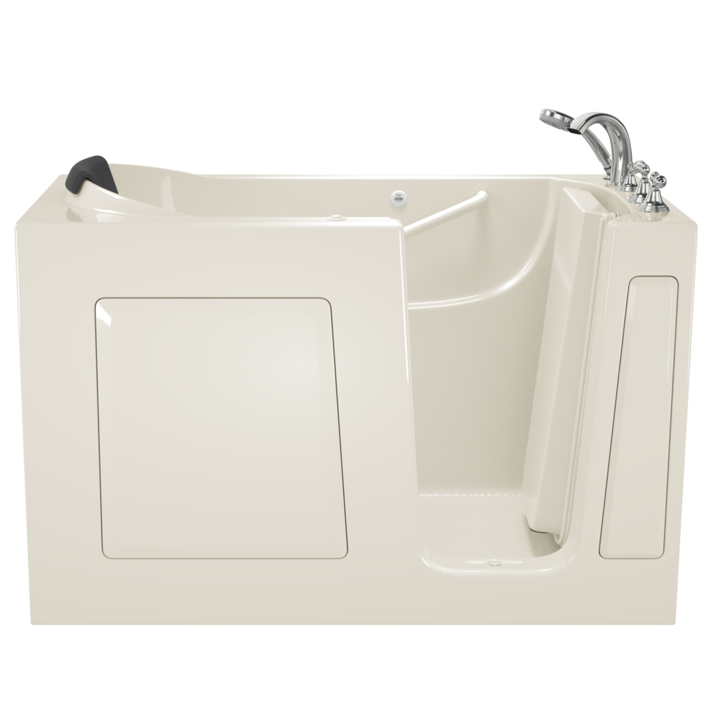 American Standard White 59-1/2 x 29-3/4 in. 13-Jet Gelcoat and Fiberglass Rectangle Built-In 3-Wall Alcove Bathtub with Right Drain 