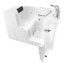 52 x 32 in. 38-Jet Gelcoat Rectangle Built-In Bathtub with Right Drain in White with Polished Chrome