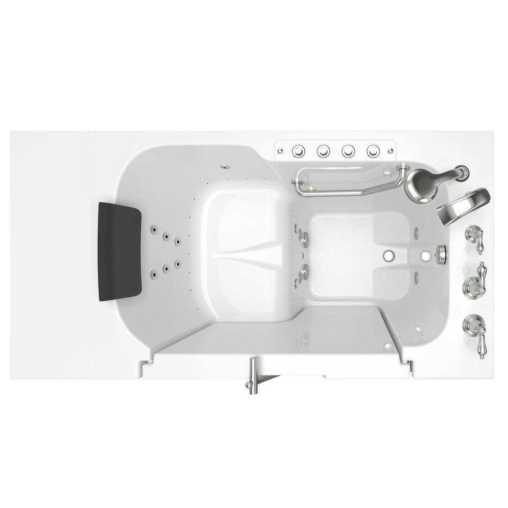 American Standard White 52 x 32 in. 38-Jet Gelcoat Rectangle Built-In Bathtub with Right Drain 