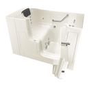 American Standard Linen 52 x 30 in. 12-Jet Gelcoat and Fiberglass Rectangle Built-In 3-Wall Alcove Bathtub with Right Drain 