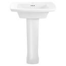 19-1/2 x 25 in. Rectangular Pedestal Sink and Base in White