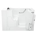 American Standard Linen 52 x 30 in. 26-Jet Gelcoat and Fiberglass Rectangle Built-In 3-Wall Alcove Bathtub with Right Drain 