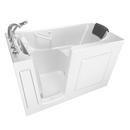 American Standard White 59-1/2 x 29-3/4 in. Gelcoat Rectangle Walk-In and Built-In Bathtub with Left Drain 