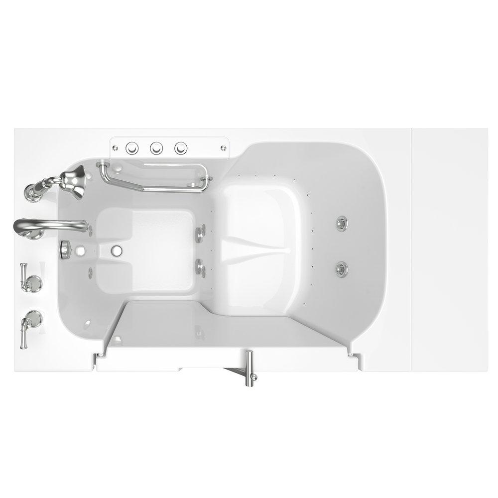 American Standard White 52 x 32 in. 27-Jet Gelcoat Rectangle Built-In Bathtub with Left Drain 