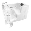 52 x 30 in. 12-Jet Gelcoat and Fiberglass Rectangle Built-In 3-Wall Alcove Bathtub with Left Drain in White with Polished Chrome