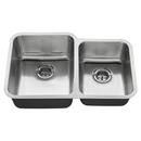 31 x 20 in. No Hole Stainless Steel Double Bowl Undermount Kitchen Sink